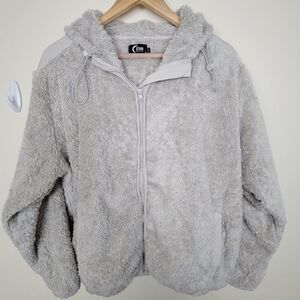 ZYIA ACTIVE WOMEN'S  SHERPA BLOCK ZIPPER JACKET LARGE